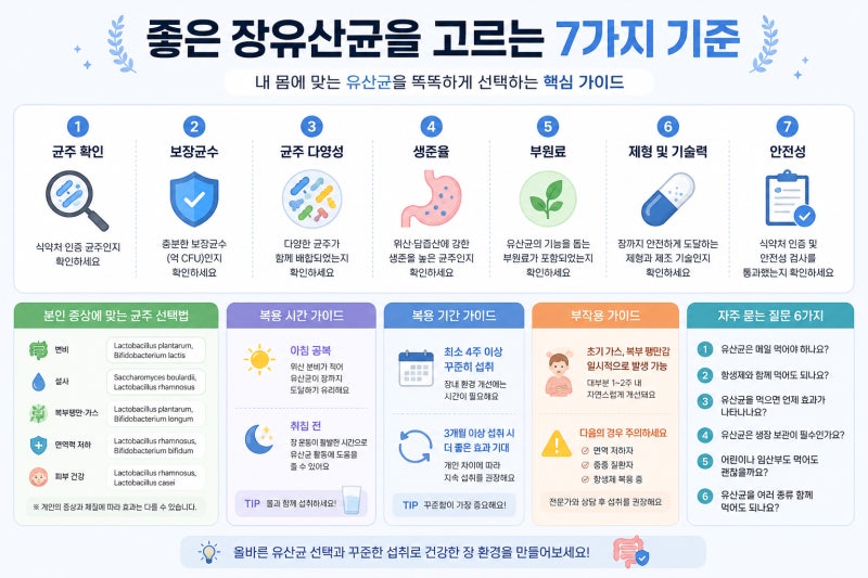 장유산균추천, 변비·설사·면역까지 증상별 균주 매칭 가이드