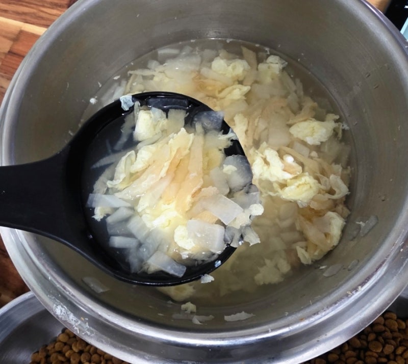 강아지 보양식 북어국 레시피, 저지방 고단백 황태무국 만들기