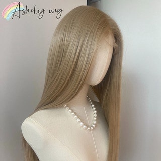  Ashely 플래티넘 금발 가발 26인치 - 자연스러운 레이스 프론트 디자인