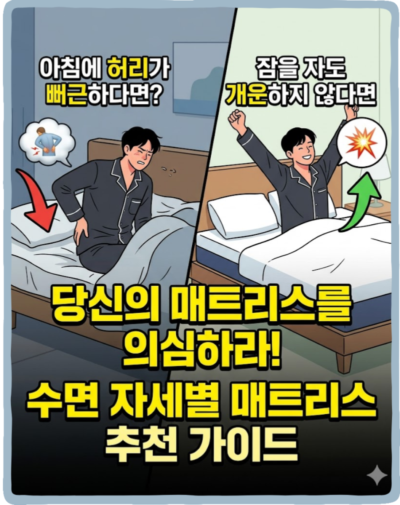 매트리스 추천, 수면 자세별로 골라야 허리가 살아요
