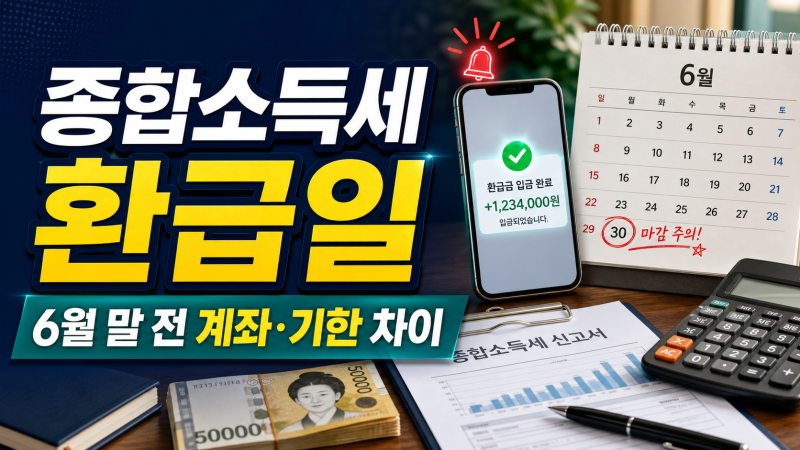 종합소득세 환급일 6월 말 전에 놓치기 쉬운 계좌·기한 차이