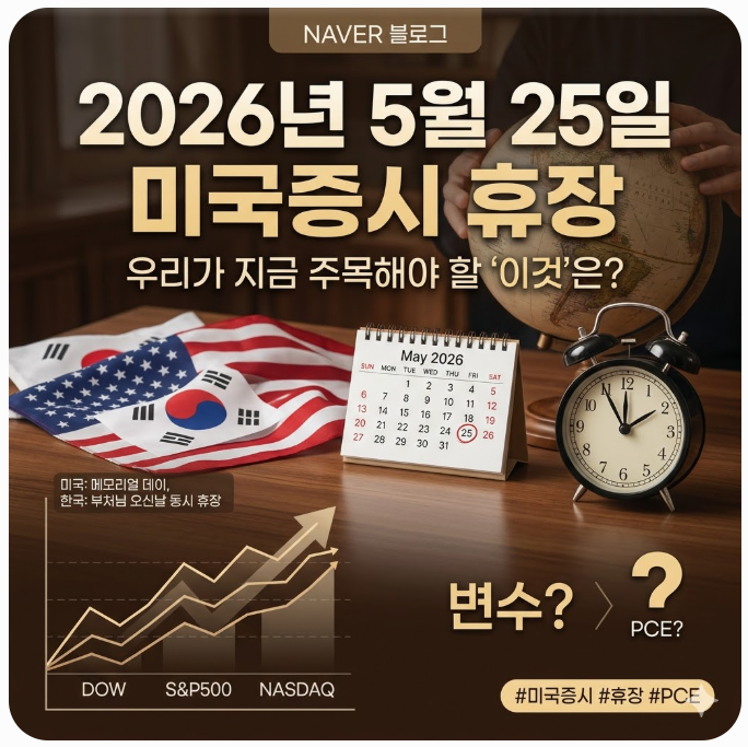  2026년 5월 25일 미국증시 휴장일 일정과 우리가 지금 주목해야 할 '이것'