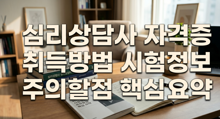  심리상담사 자격증 취득방법 시험정보 주의할점 핵심 요약