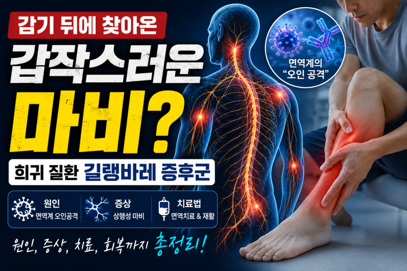 "감기 뒤에 찾아온 갑작스러운 마비?" 희귀 질환 길랭바레 증후군의 원인 증상부터 치료법까....