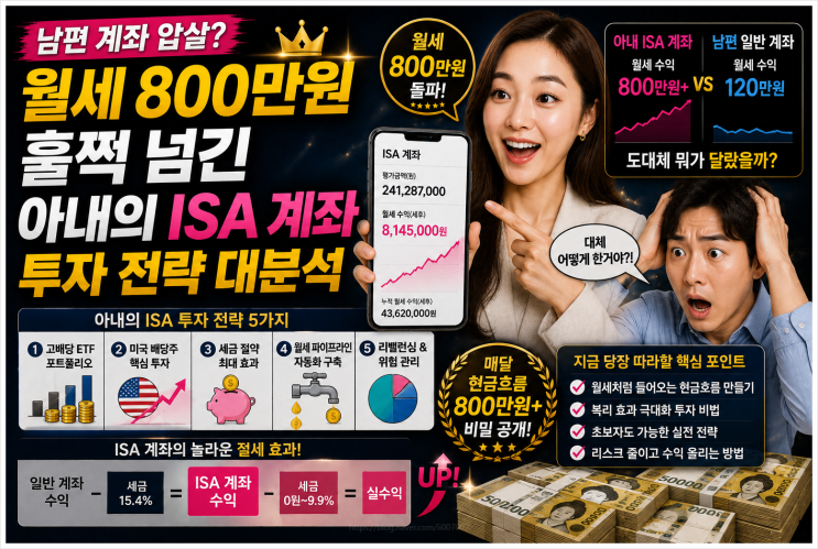  남편 계좌 압살? 월세 800만원 훌쩍 넘긴 아내의 ISA 계좌 투자 전략 대분석 (재테크)