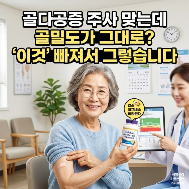 골다공증 약 주사 치료 중이라면 칼슘 마그네슘 비타민D 조합의 중요성