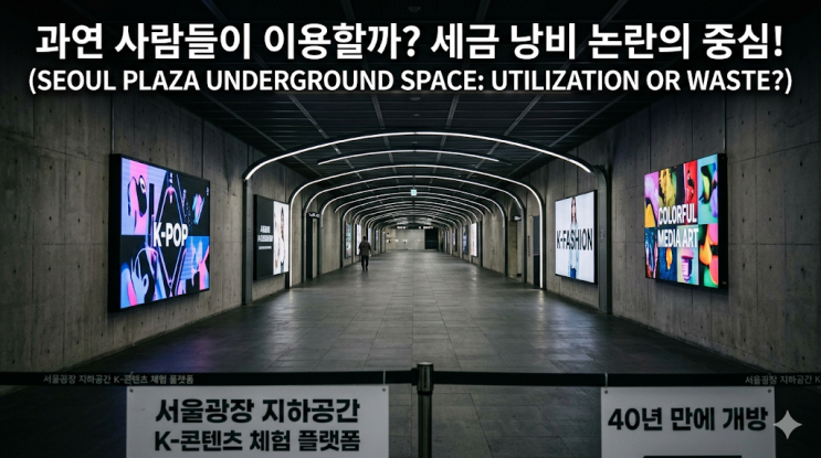  40년만에 열린 서울광장 지하공간 K콘텐츠 체험 플랫폼 개장 정보와 우려되는 세금 낭비 이야기