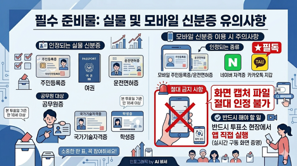 5월 29일~30일 지방선거 사전/부재자 투표 시간 및 장소, 신분증 인정 범위 완벽 가이드