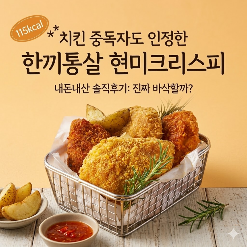 한끼통살 현미크리스피 닭가슴살 내돈내산 솔직후기, 진짜 치킨처럼 빠삭할까?