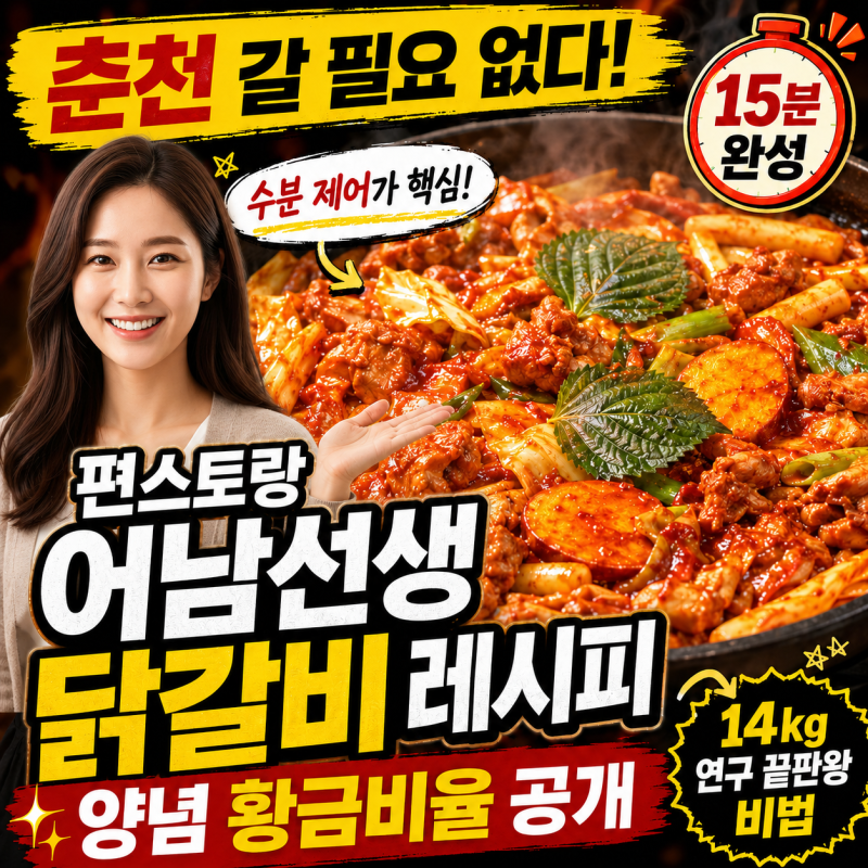 어남선생 닭갈비 레시피 편스토랑 류수영 15분 황금비율 완벽정리