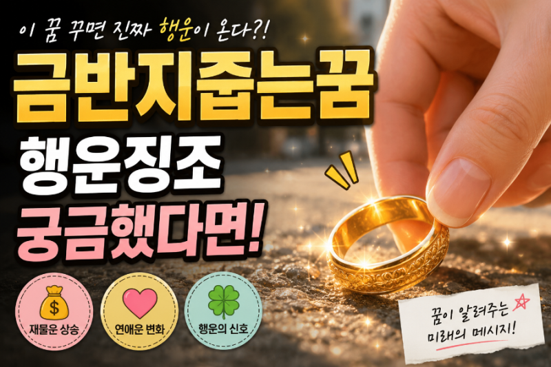 금반지줍는꿈 행운징조 궁금했다면