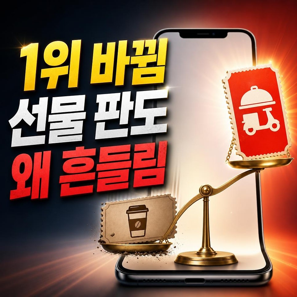 스타벅스 카톡 선물 1위 하락, 배달 상품권이 치고 올라온 진짜 이유