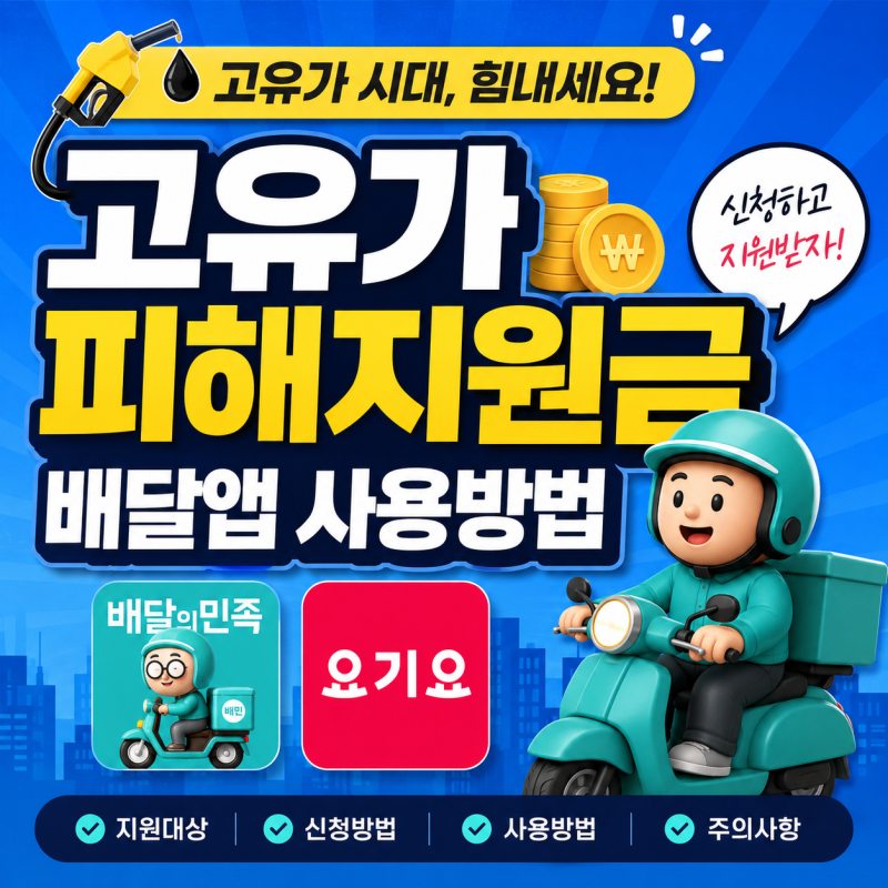 고유가 피해지원금 배달의 민족 요기요 배달앱 사용방법