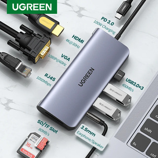  유그린 10in1 USB-C 듀얼 HDMI 도크 - 포트 확장과 4K 듀얼 모니터의 완성