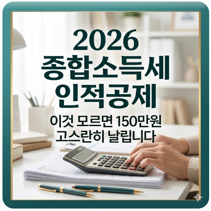  2026 종합소득세 인적공제 기준 이것 모르면 150만원 고스란히 날립니다