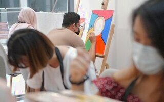  야광 캔버스 또는 에코백 아트 재밍 - 싱가포르 밤에 빛나는 나만의 드로잉