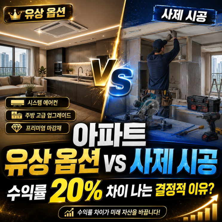  아파트 유상 옵션 vs 사제 시공, 수익률 20% 차이 나는 결정적 이유? 초보 부린이 필독 매도 전략