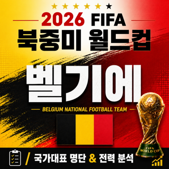 2026 FIFA 월드컵 G조 <b>벨기에 축구</b> 국가<b>대표팀 명단</b> 전력 분석... 