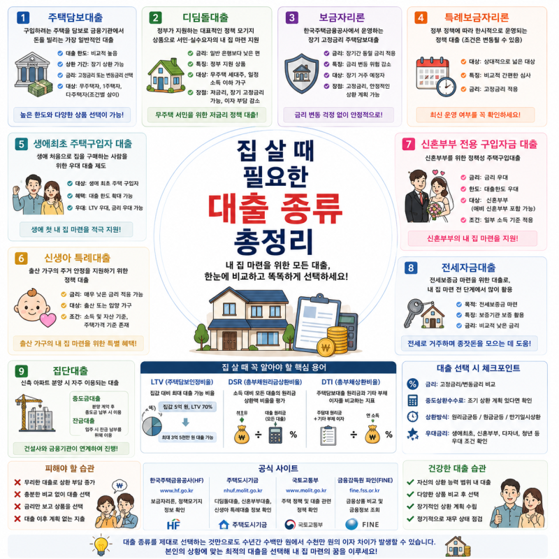대출 종류만 알아도 수천만원 차이!! "집 살 때 필요한 대출 종류 총정리"