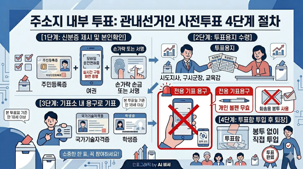5월 29일~30일 지방선거 사전/부재자 투표 시간 및 장소, 신분증 인정 범위 완벽 가이드