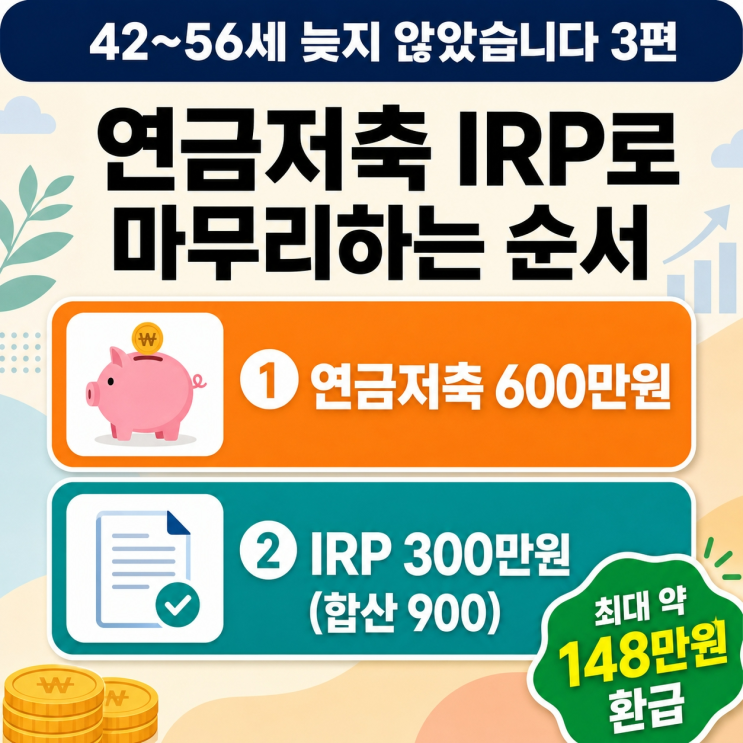  연금저축 IRP 세액공제 한도와 절세 순서 600·900만원 (3편)