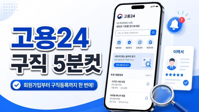 고용24 회원가입 및 구직등록 방법, 스마트폰 5분 컷 완벽 가이드