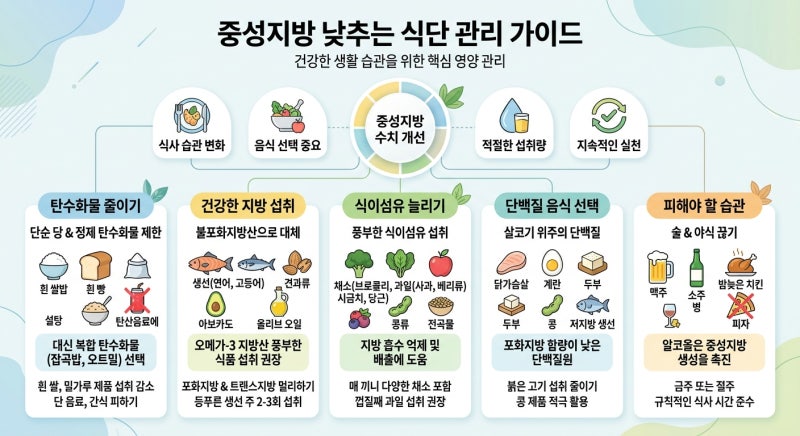 중성지방 수치 높음 낮추는 법, 약 먹기 전 실천하는 식단 관리와 혈관 청소 습관