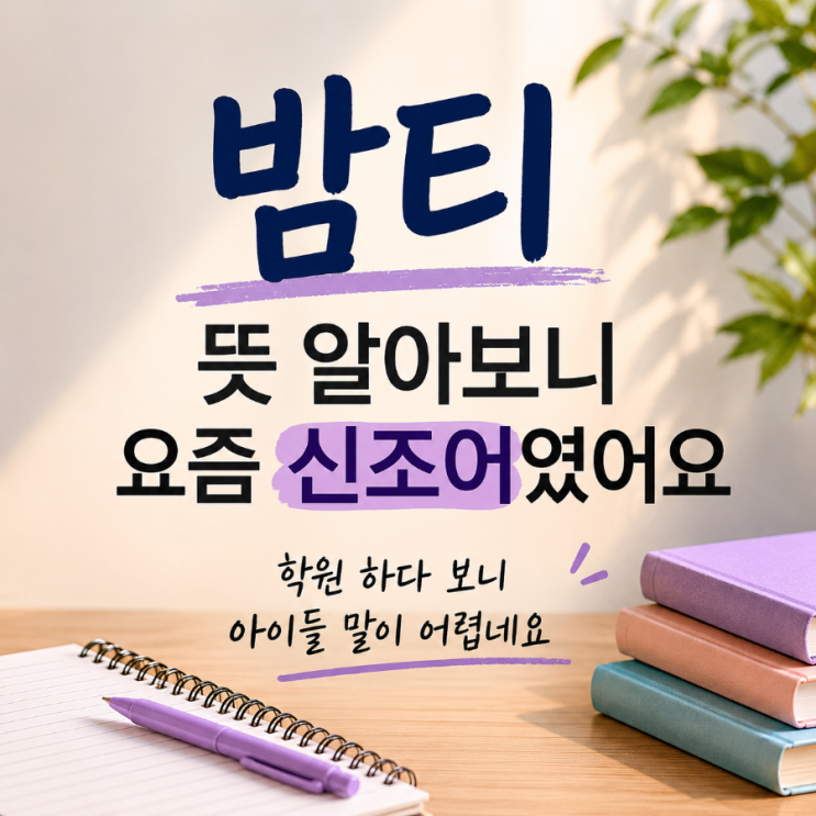 요즘 아이들이 쓰는 “<b>밤티</b>” <b>뜻</b>, 처음 듣고 당황했습니다