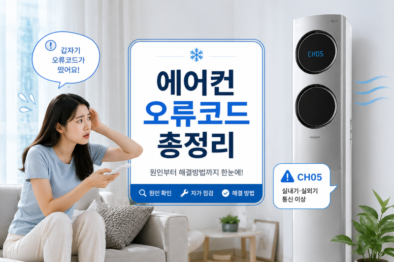 에어컨 오류코드 총정리｜LG 삼성 캐리어 에어컨 안될 때 이렇게 확인하세요