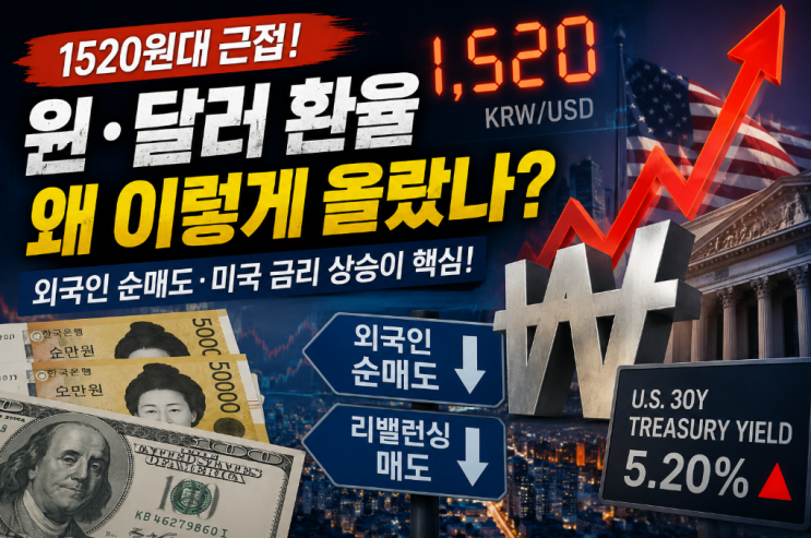  "삼전·닉스 100조 판 외국인 빌런"...환율 1520원 눈앞, 앞으로 환율 어떻게 될까요?