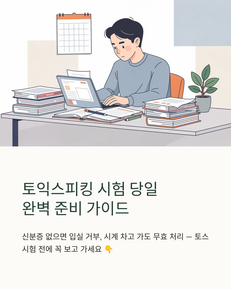 토익스피킹 준비물 시험 당일 챙길 것 시간 구성까지 한 번에 정리해 드려요