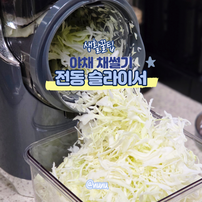 전동 채칼 양배추 채썰기 편한 야채슬라이서 주방용품 꿀템