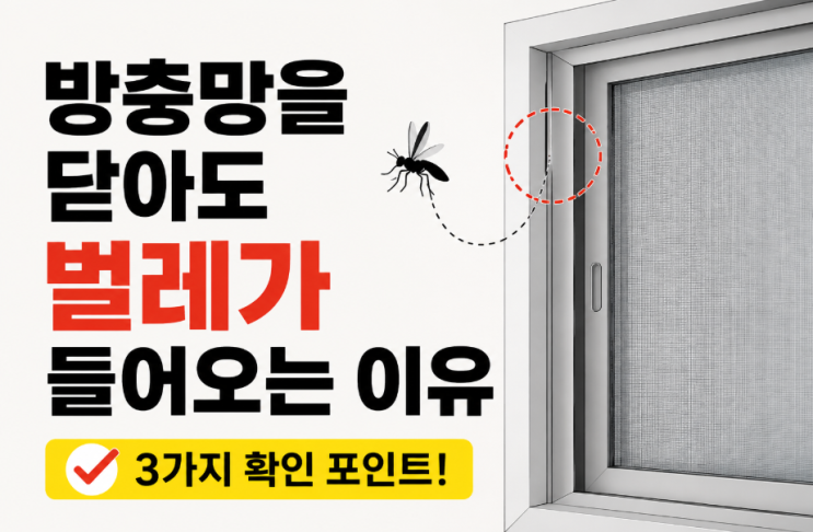  창문 틈으로 벌레 들어올 때 확인해야 할 3가지