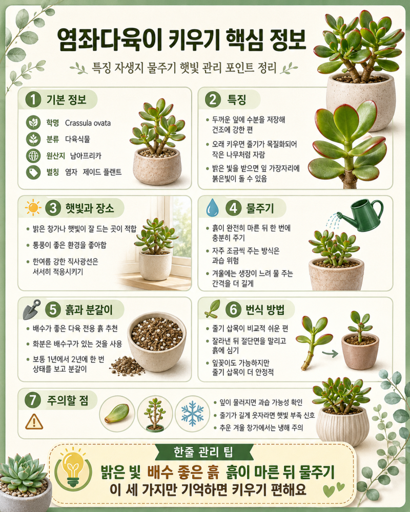 염좌다육이 예쁘게 키우기 물주기, 햇빛 분갈이까지 한눈에 정리