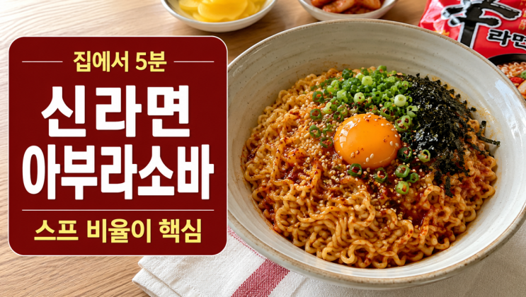  신라면 아부라소바 레시피, 스프 비율이 맛을 가른다