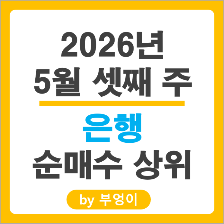 은행 순매수 Top 5 : 삼성물산 효성중공업 LG이노텍 대덕전자 주가