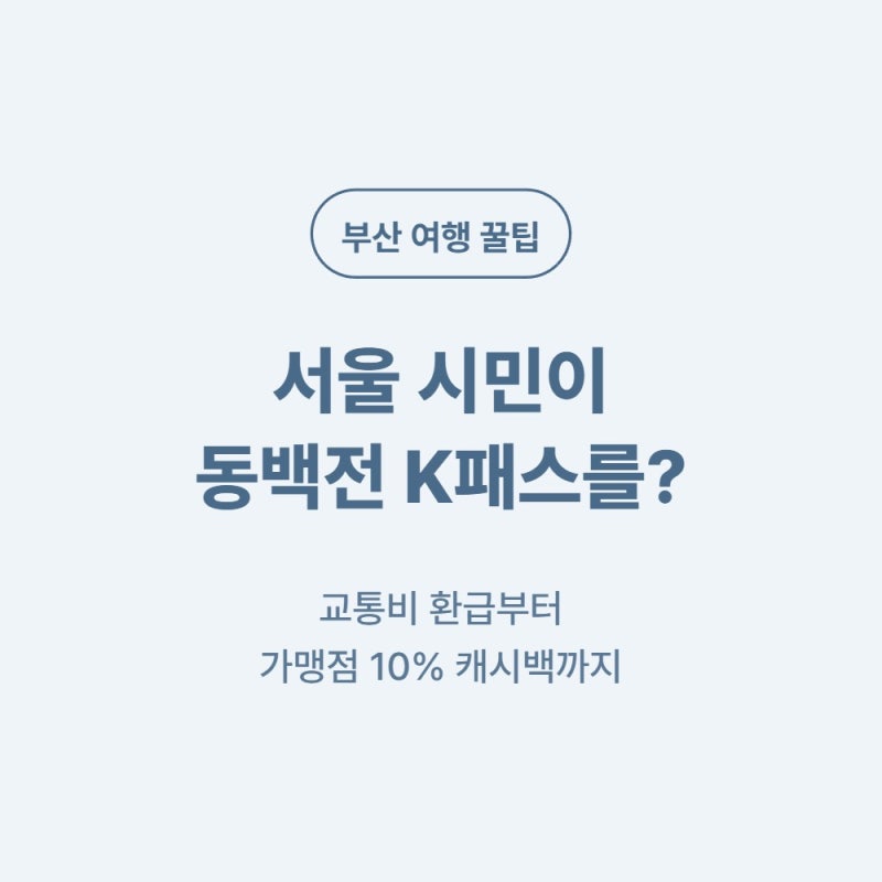 서울 시민이 부산 여행 중 '동백전 K패스' 발급받으면 생기는 일: 시내버스 및 현지 가맹점 캐....