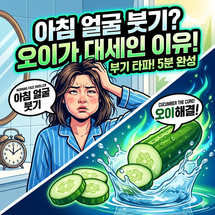  아침마다 퉁퉁 붓는 얼굴? 오이를 찾는 사람이 많아진 이유와 확실한 부기 관리법