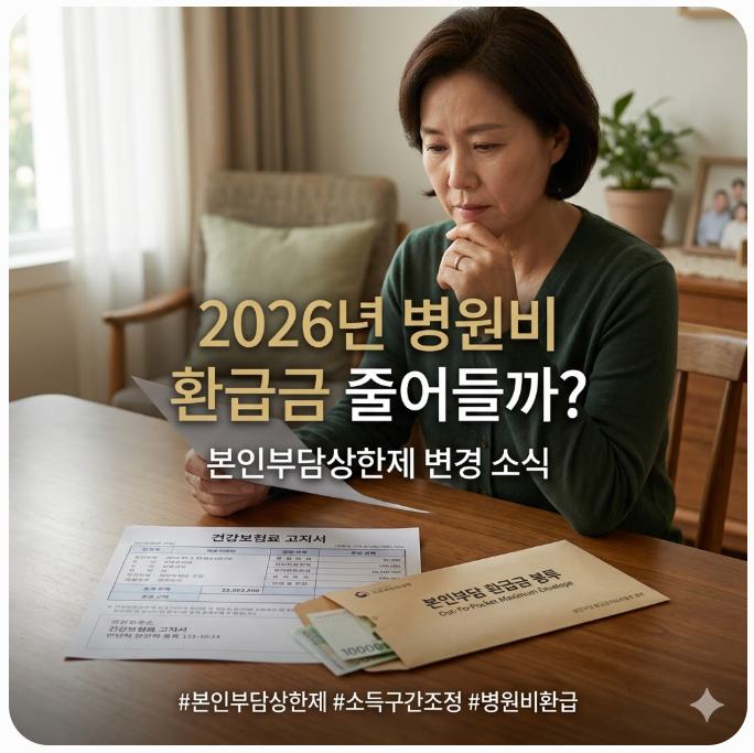  2026년 병원비 환급금 줄어들까? 본인부담상한제 변경 소식 총정리