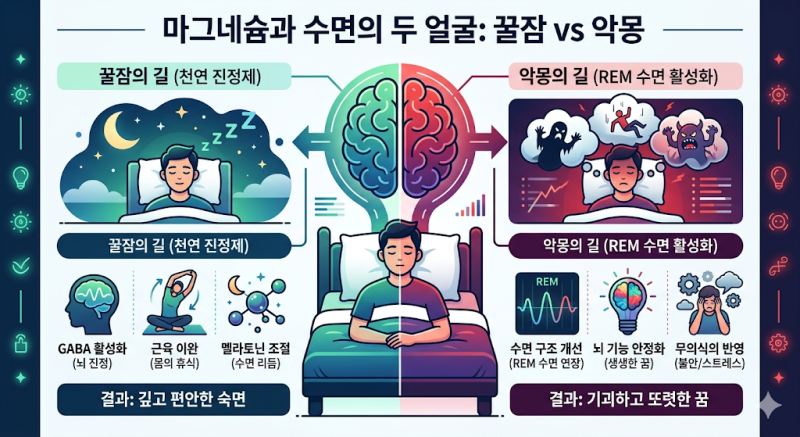 마그네슘과 수면의 두 얼굴: 꿀잠 vs 악몽