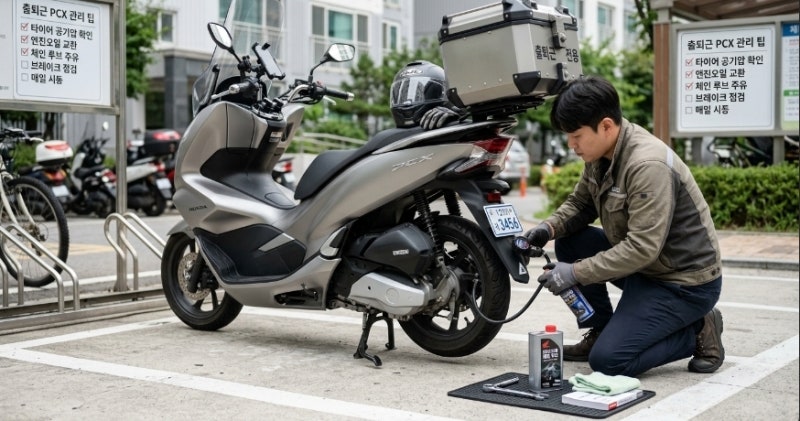 오토바이 PCX 2020년식 출퇴근용 관리 방법과 스마트키 키박스 기능 안내