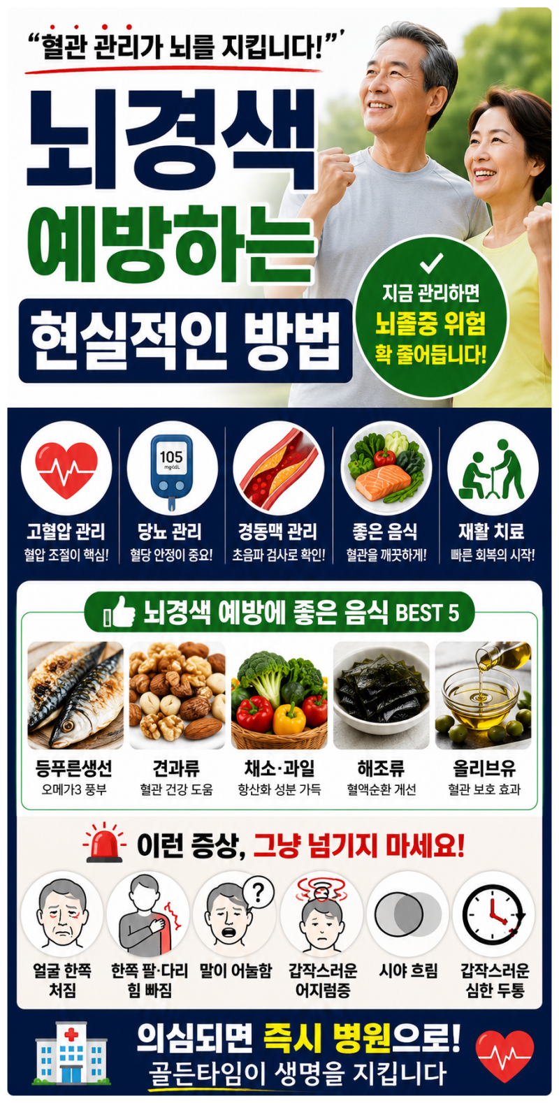 “혈관 막히기 전에 반드시 바꿔야 하는 습관｜뇌경색 예방·음식·재활 관리 핵심정리
