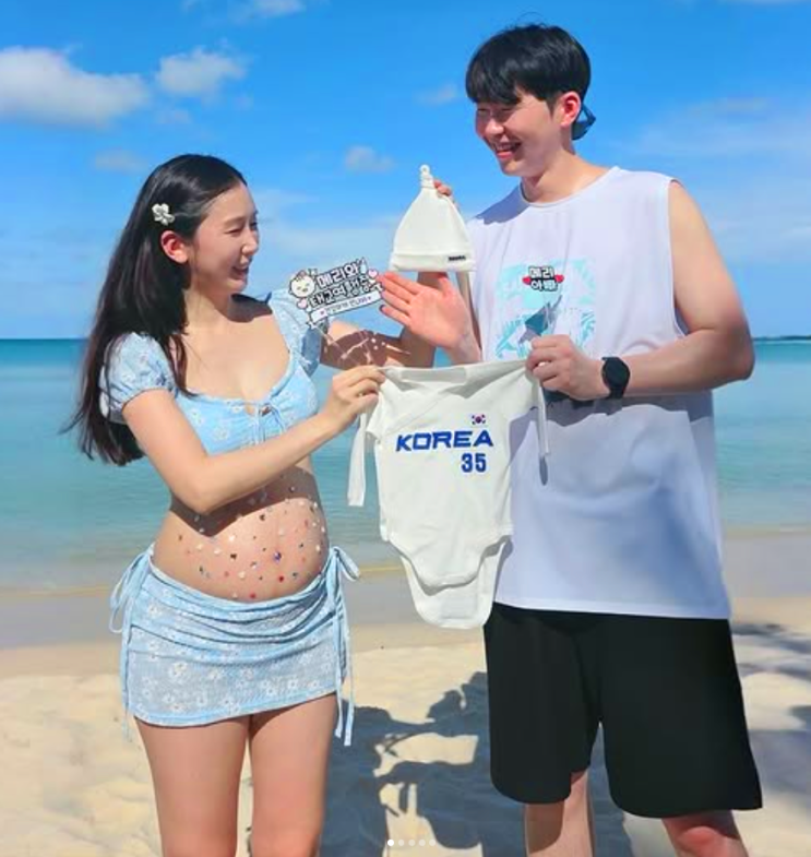 결혼 2년 만에 난임 극복, 태교여행서 비키니 D라인 자랑...전 야구선....