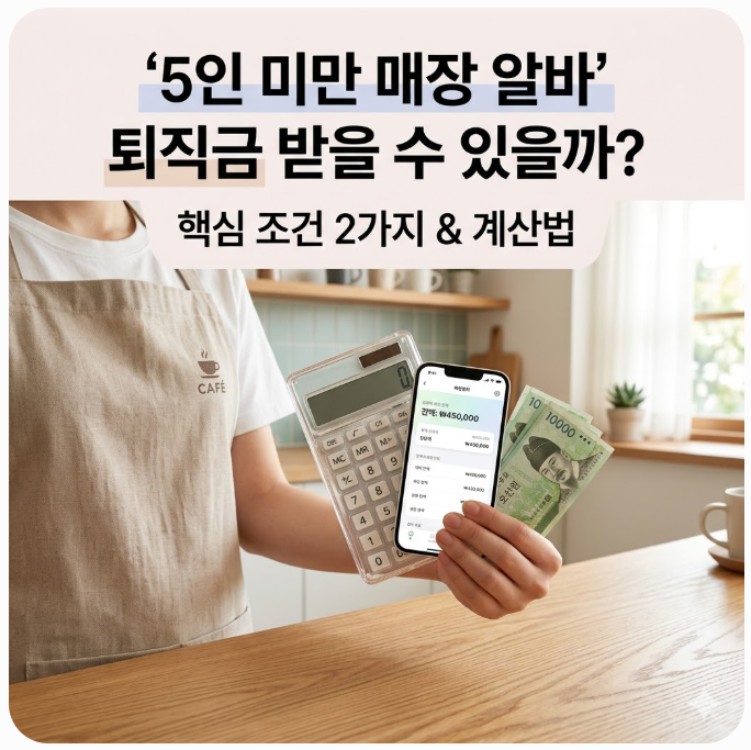  5인 미만 매장 알바 퇴직금 받을 수 있을까? 놓치기 쉬운 핵심 조건