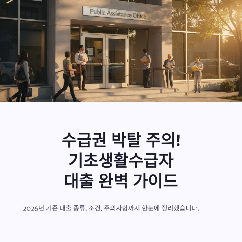 수급권 박탈 주의! 기초생활수급자 대출 가능한 곳 및 동사무소 지원