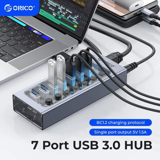  ORICO USB 전원 허브 - 개별 스위치 3.0 포트 확장