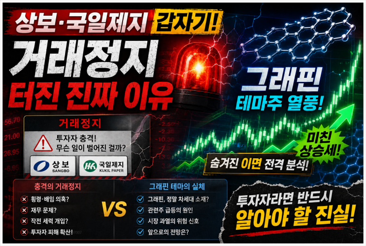  상보 국일제지 갑자기 거래정지 터진 진짜 이유, 그래핀 테마주 미친 상승세 숨겨진 이면