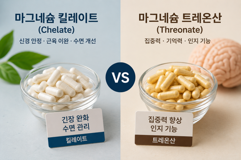 천연 안정제 마그네슘(킬레이트 vs 트레온산) 효능 및 부작용