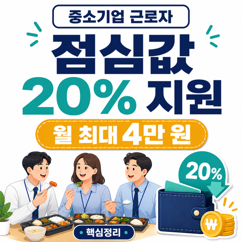 직장인 점심값 지원금 월 4만 원 중소기업 혜택 받는 법