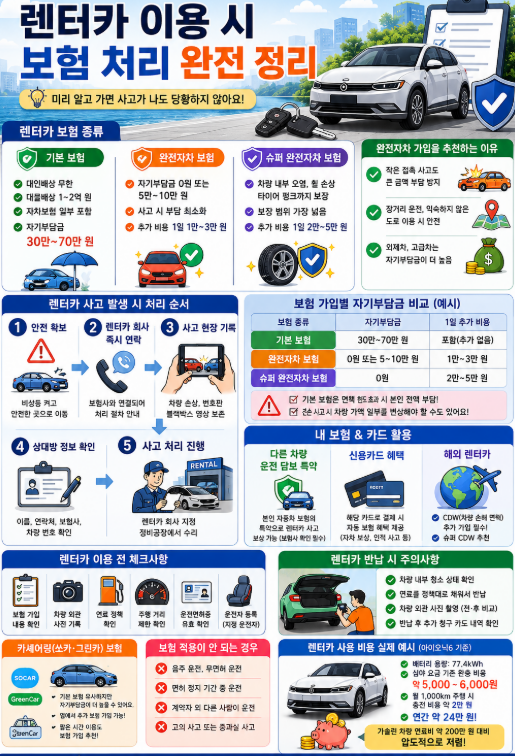 렌터카 이용 시 보험 처리 완전 정리